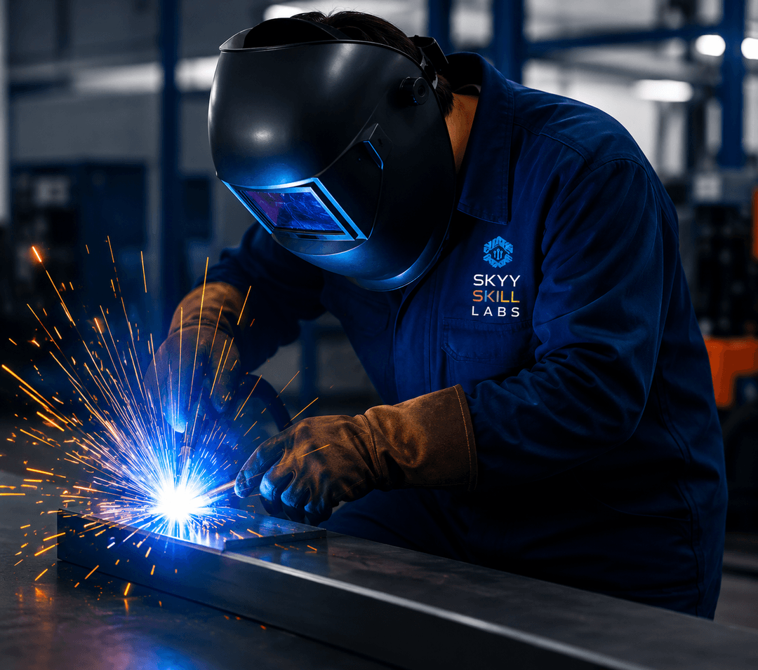 Professional industrial welding lab setup with VR simulators by Skyy Skill Labs