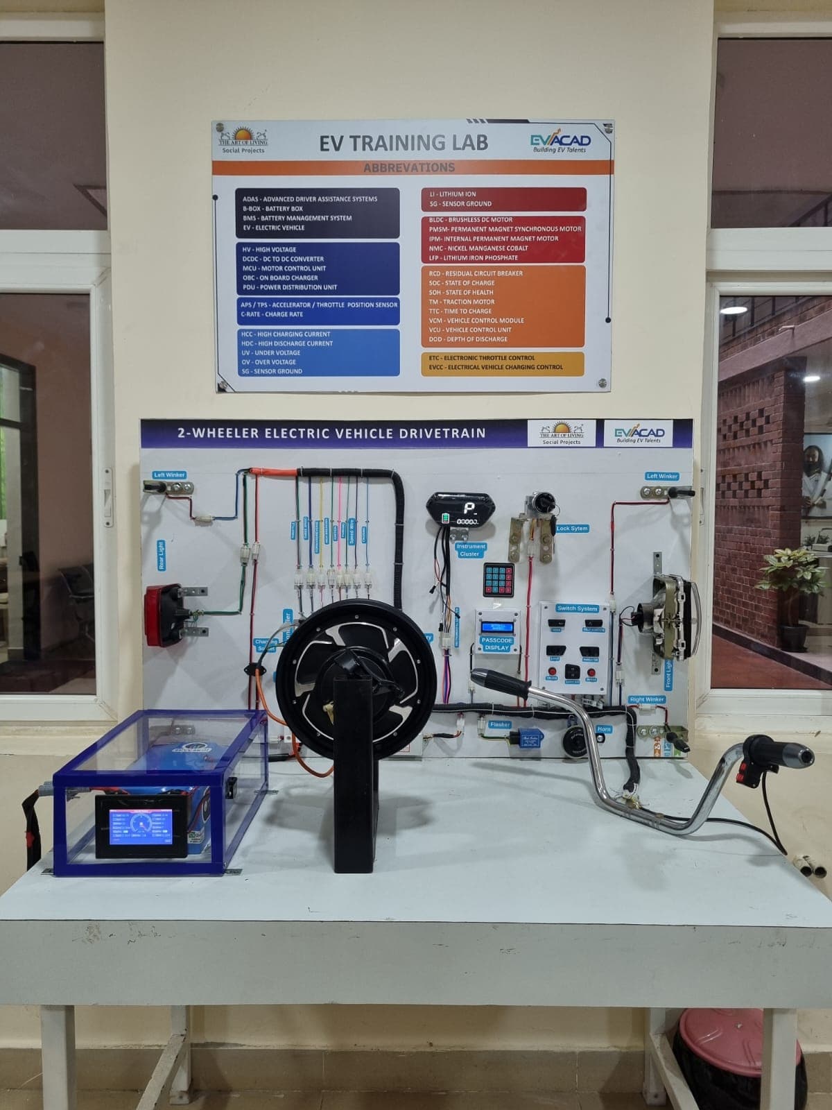 EV lab installed at Sri Sri Rural Development Trust, Karnataka