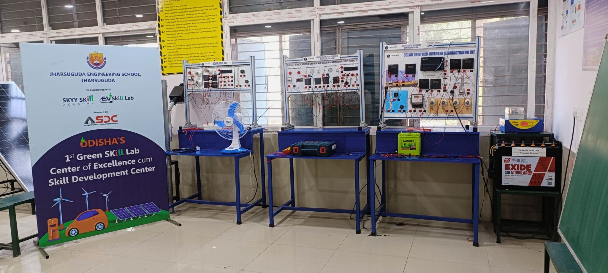 EV lab installed at Jharsuguda Engineering School, Jharsuguda, Odisha