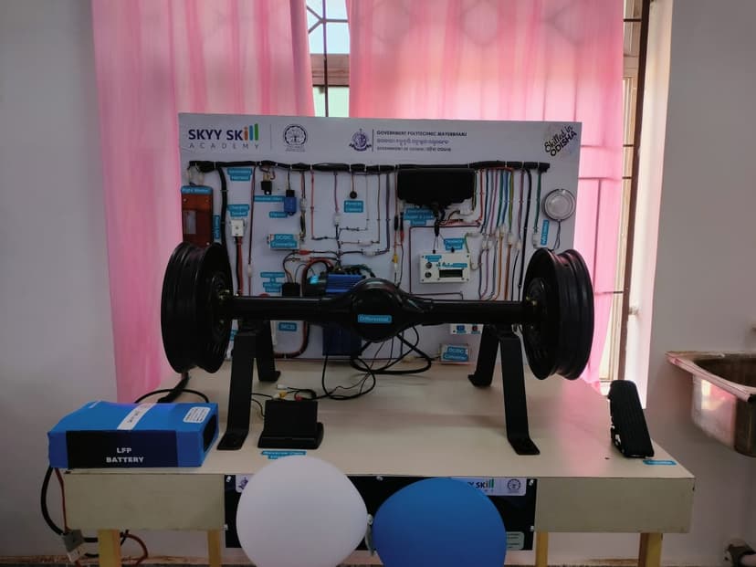 EV lab installed at Government Polytechnic Mayurbhanj, Mayurbhanj, Odisha