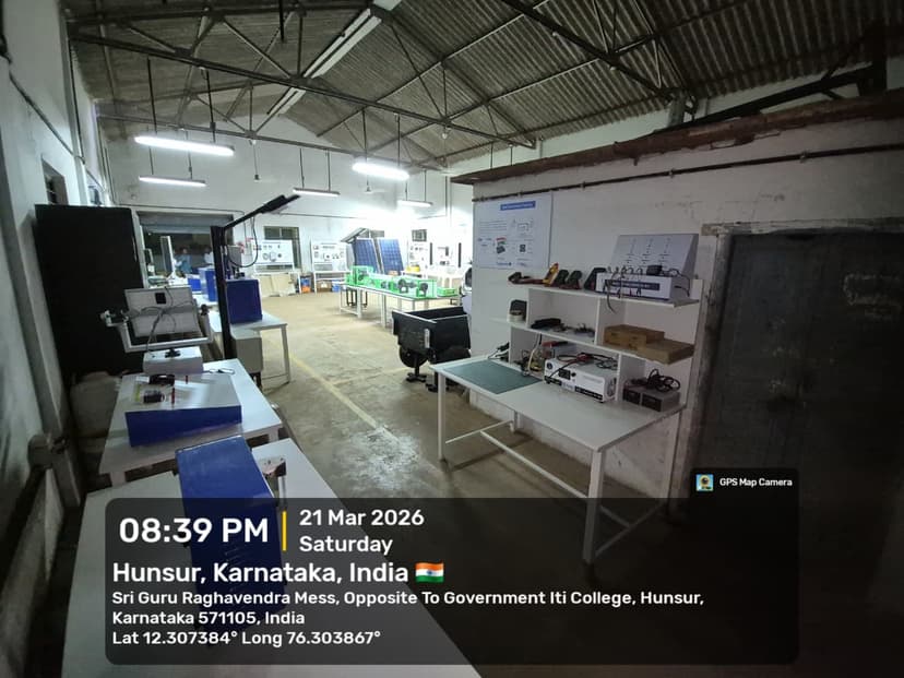 EV & Solar lab installed at Govt. ITI Hunsur, Hunsur, Karnataka