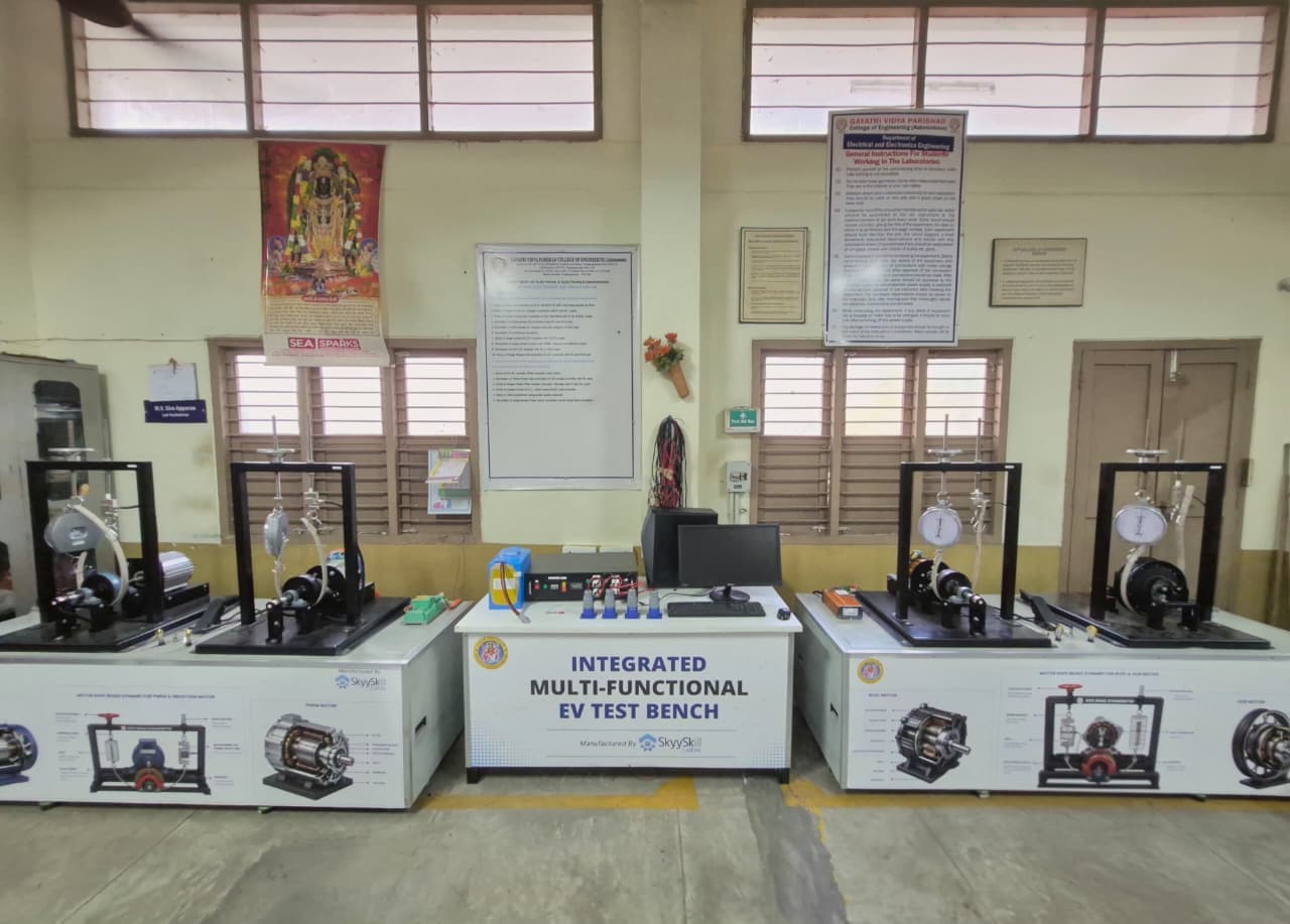EV lab installed at Gayatri Vidya Parishad College of Engineering, Visakhapatnam, Andhra Pradesh