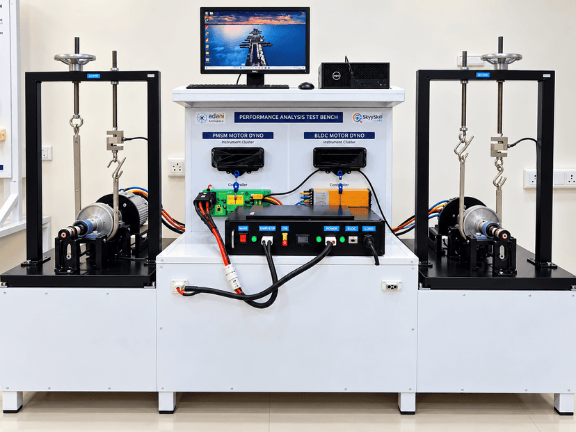 EV & Solar lab installed at Adani University, Ahmedabad, Gujarat
